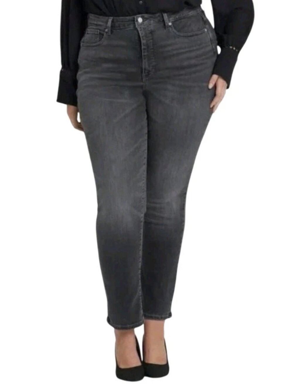 NYDJ Jeans Size 16 Gray Sheri Slim Stretch High Rise Ankle Slimming